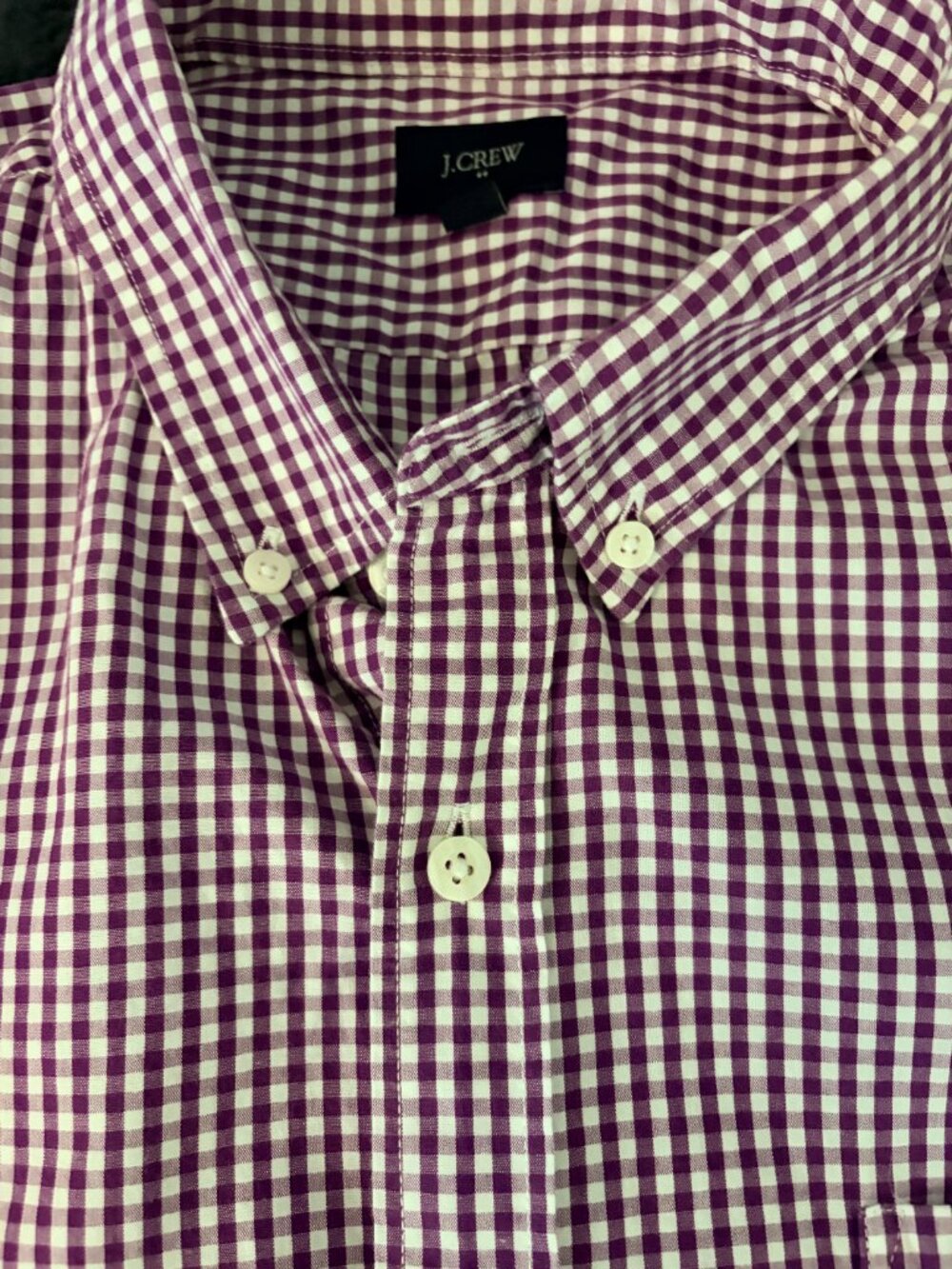 J.Crew Mens XL Purple Gingham Button Down Shirt Preppy Cotton Coastal Grandpa - Picture 9 of 11